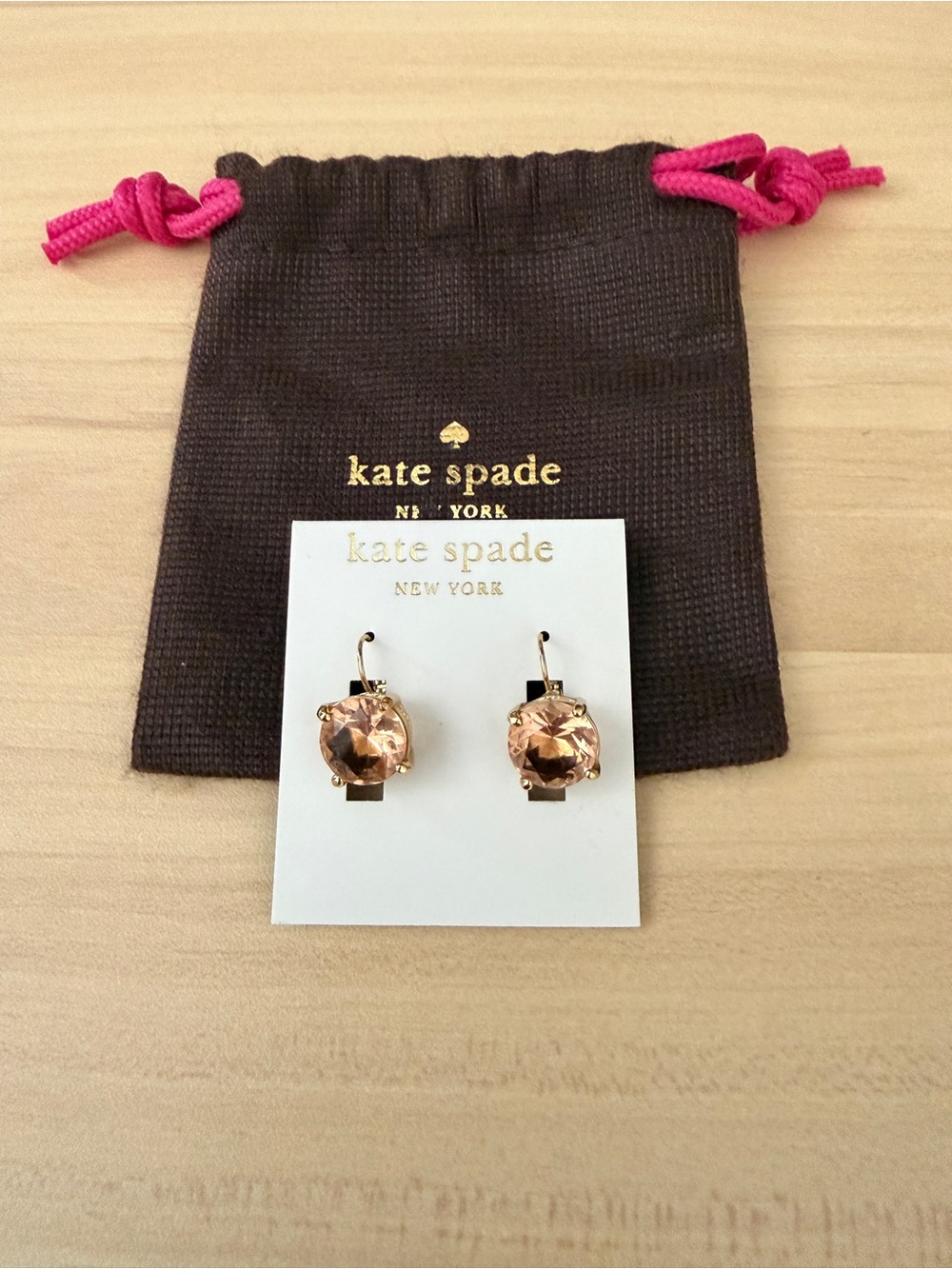kate spade ROUND LEVERBACK DROP EARRINGS, Blush(Peachy)